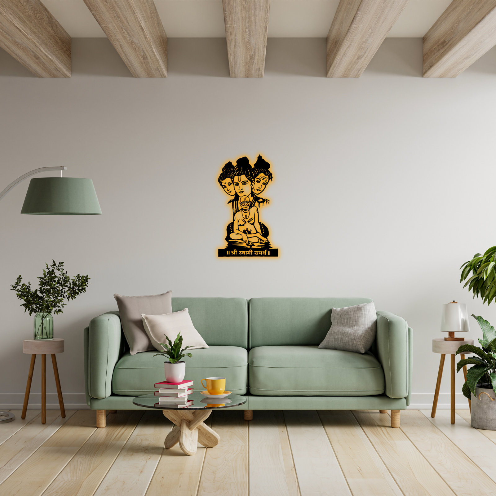 Swami Samarth LED Metal Wall Art - Image 2
